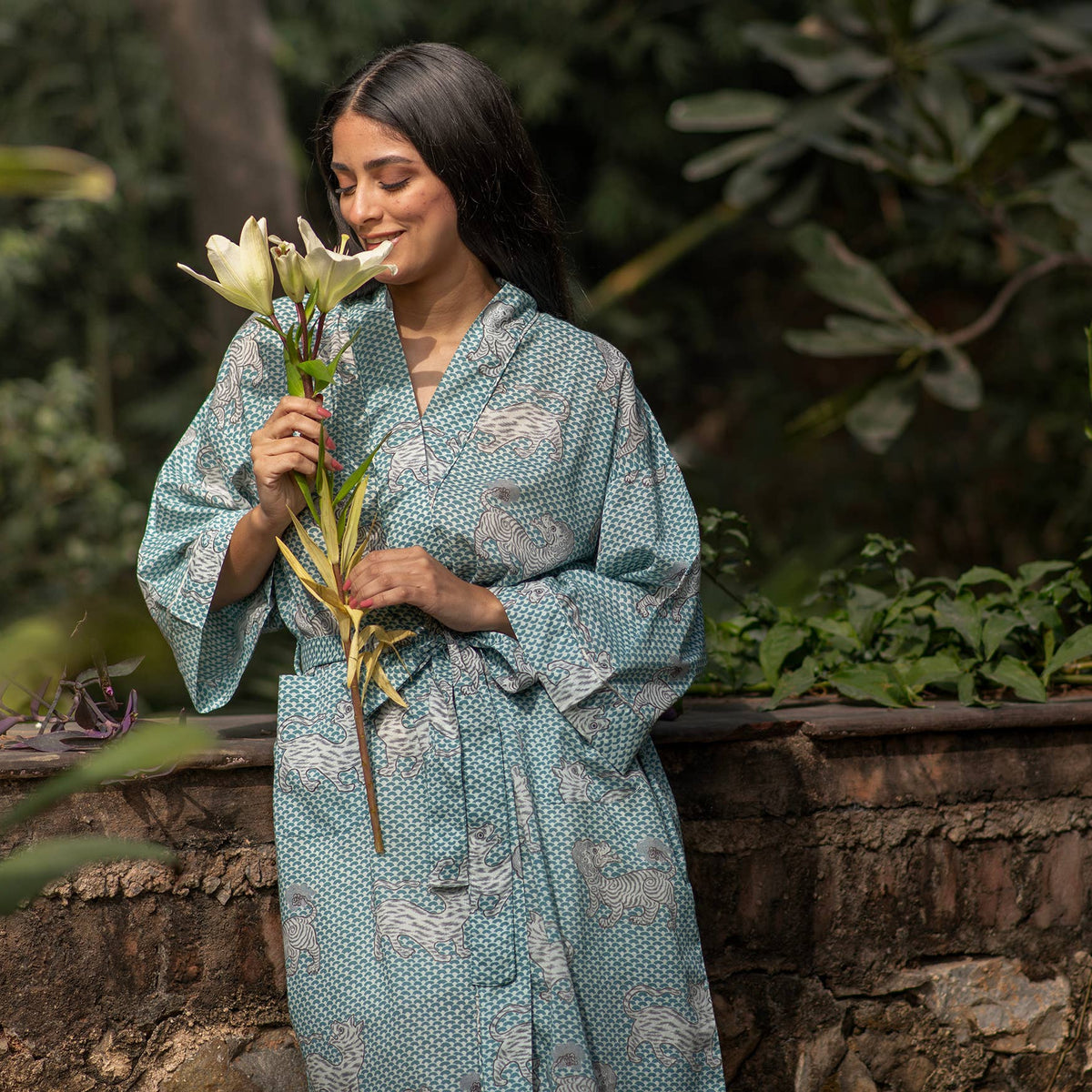 kimono dressing gown cotton Soft Voile Robes Bird Black Its lightweight yet structured Length:52 inches YESFASHION Maternity Dress Long color