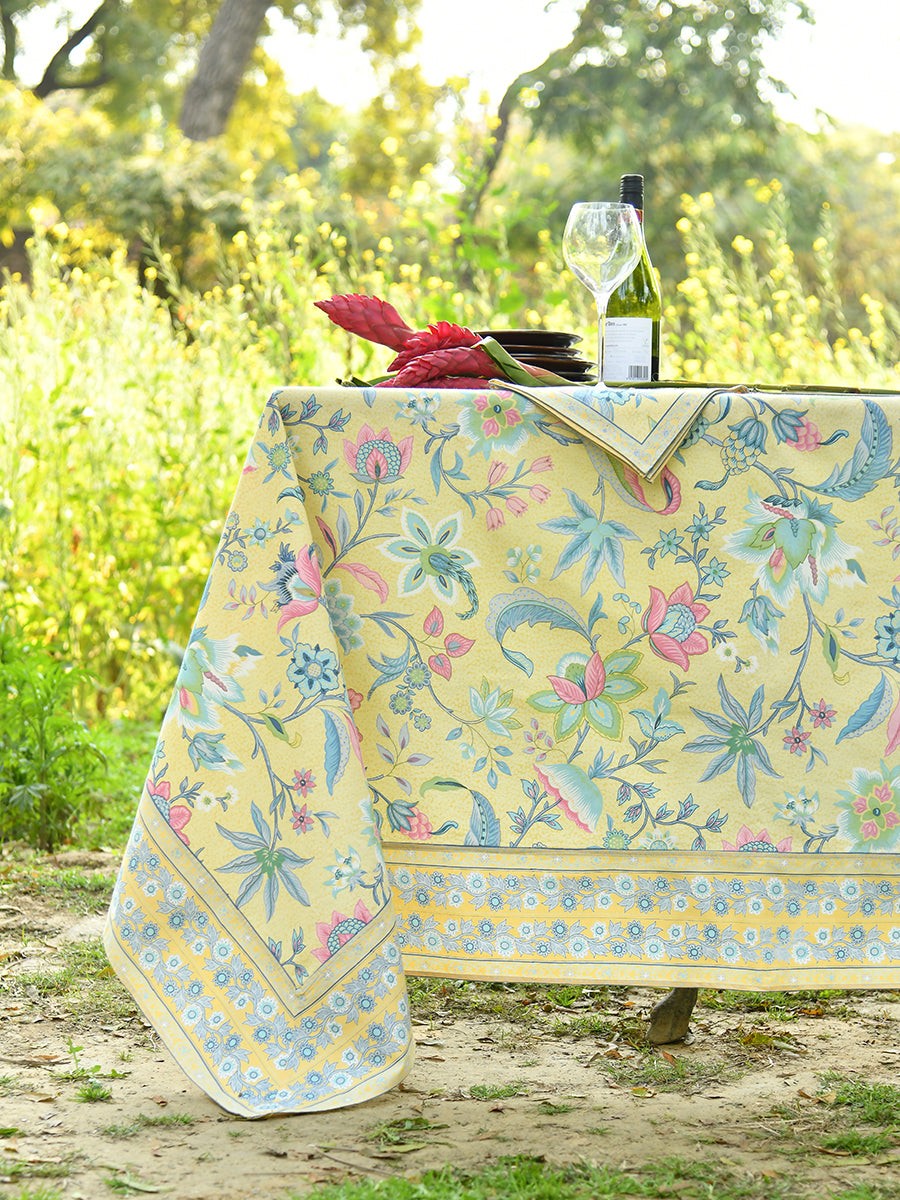 Handprinted Square Tablecloths, India