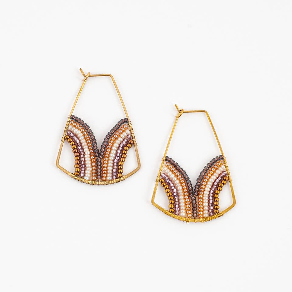 Glass Beaded Hoop Earrings