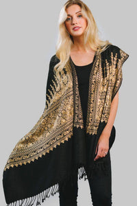Vimala Black and Gold Shawl