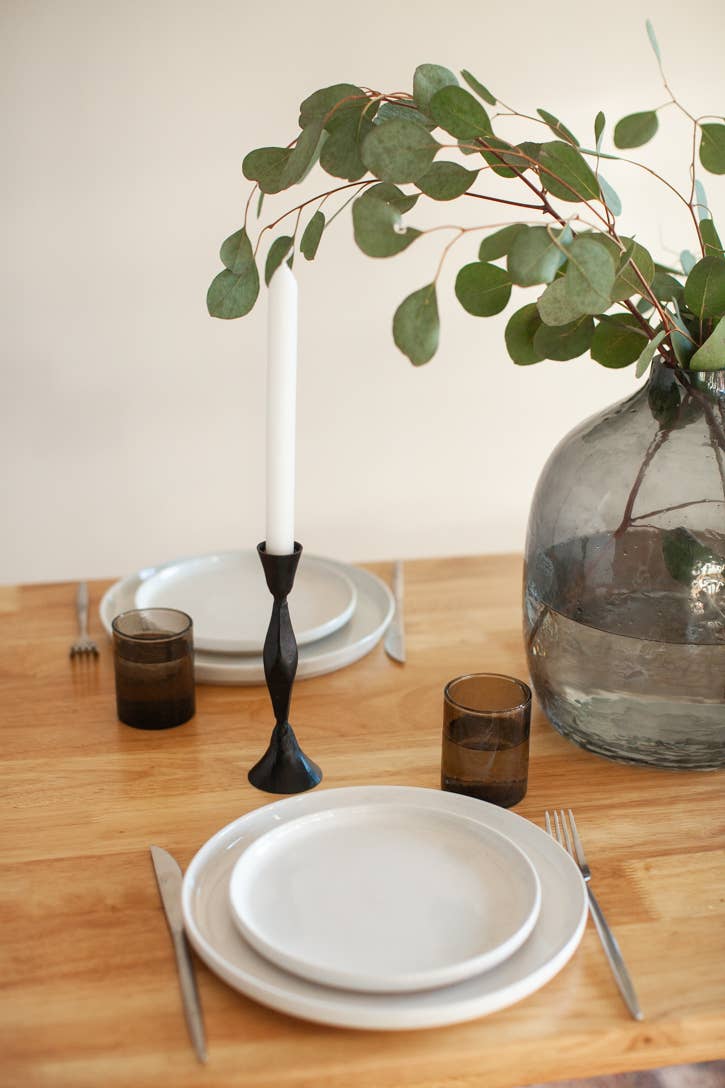 Hand-Forged Iron Candle Stand