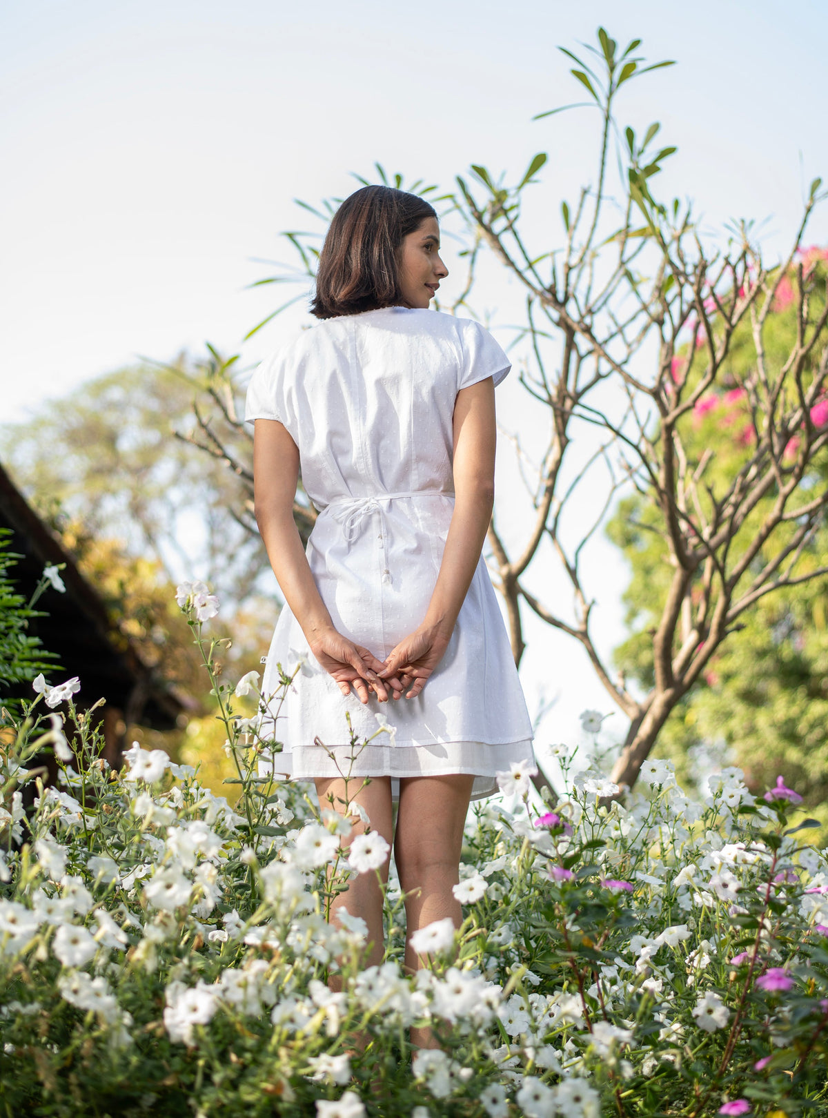 White Swiss Dot Cotton Voile Wrap
