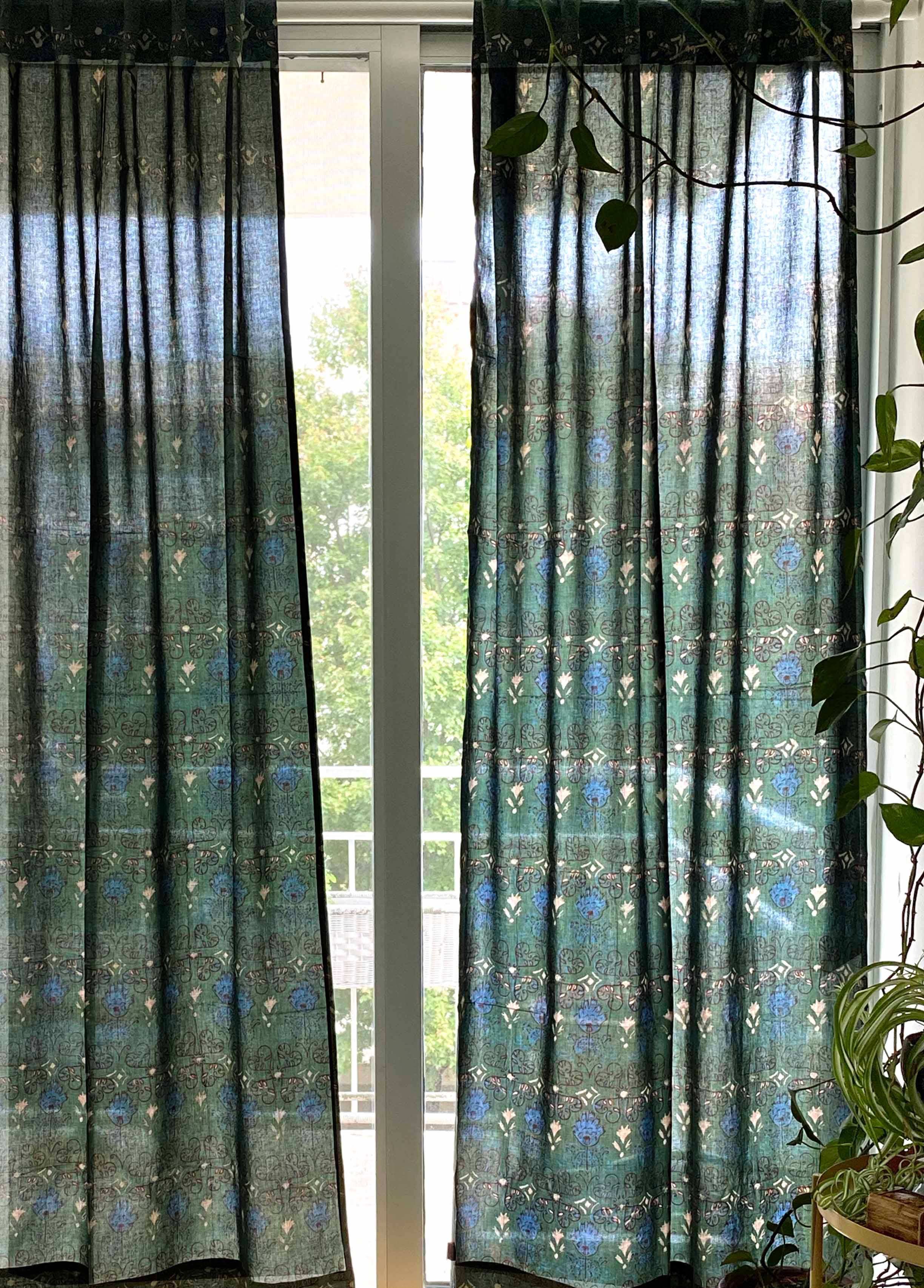 Block Printed Curtain Panels
