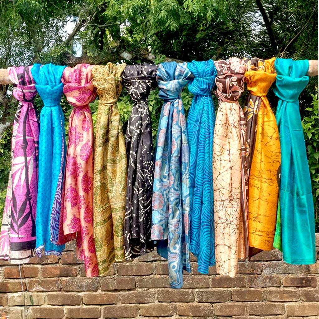 Up-Cycled Silk Sari Scarves