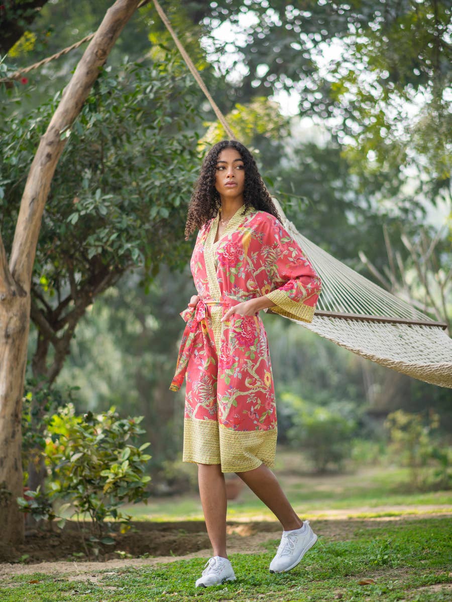 Cotton Voile Kimono Robe, India