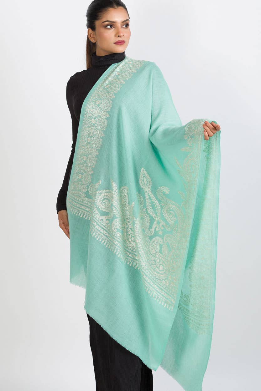 Geeta Embroidered Wool Shawl