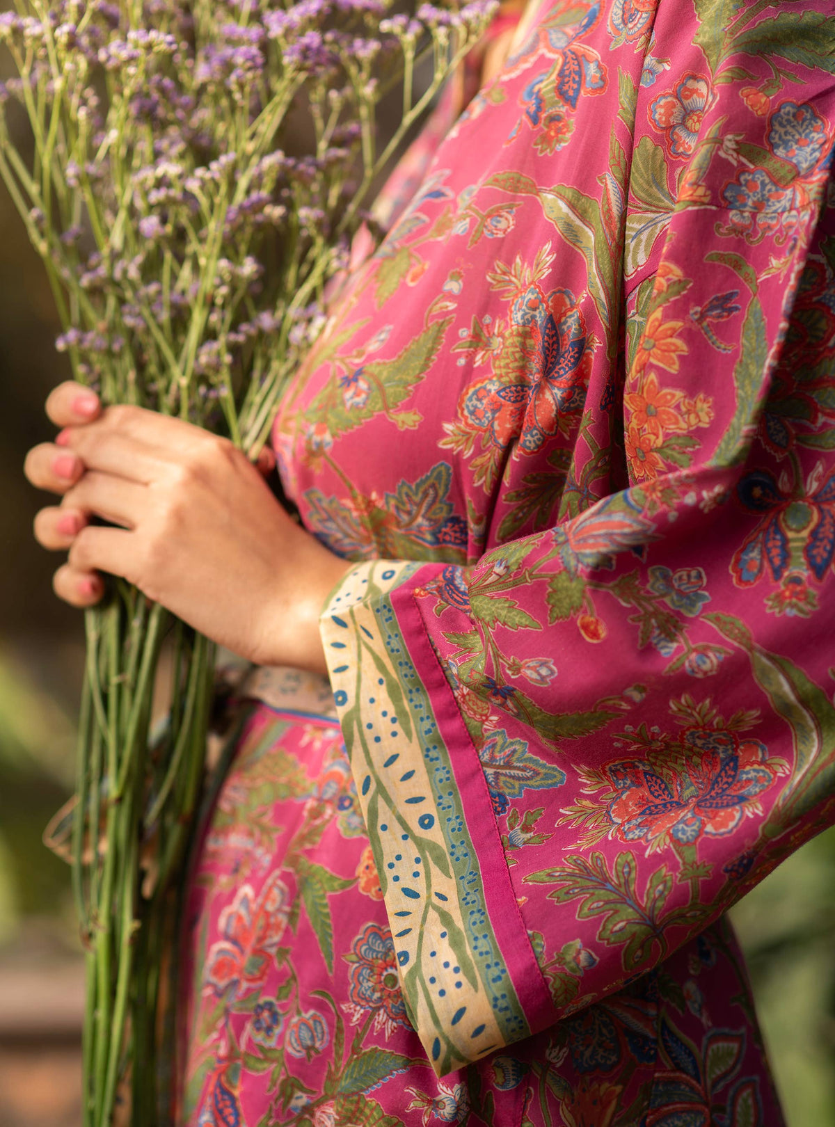 Cotton Voile Kimono Robe, India