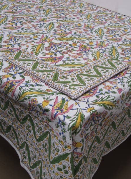 Hand Block Printed Tablecloths, 60” x 90” 
