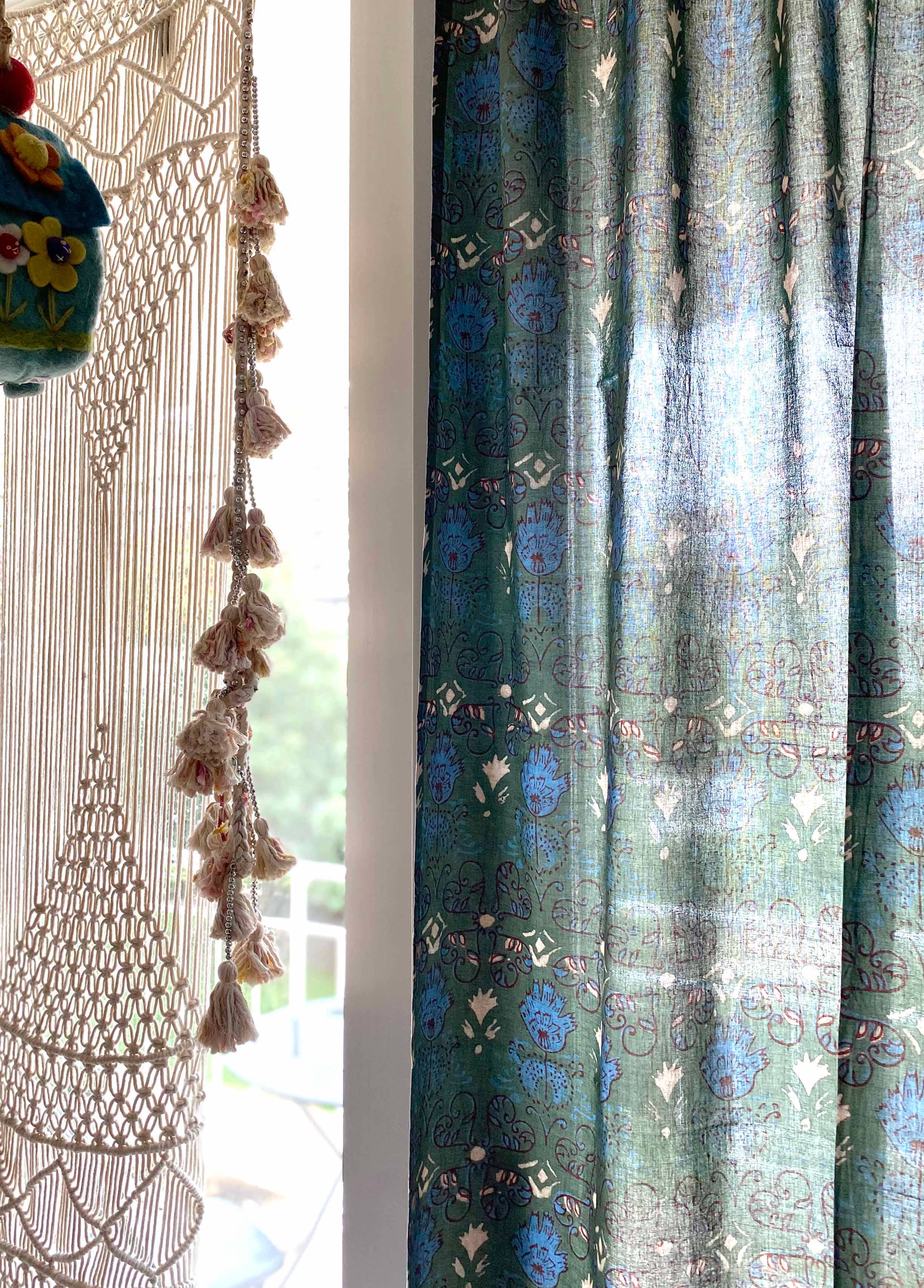 Block Printed Curtain Panels