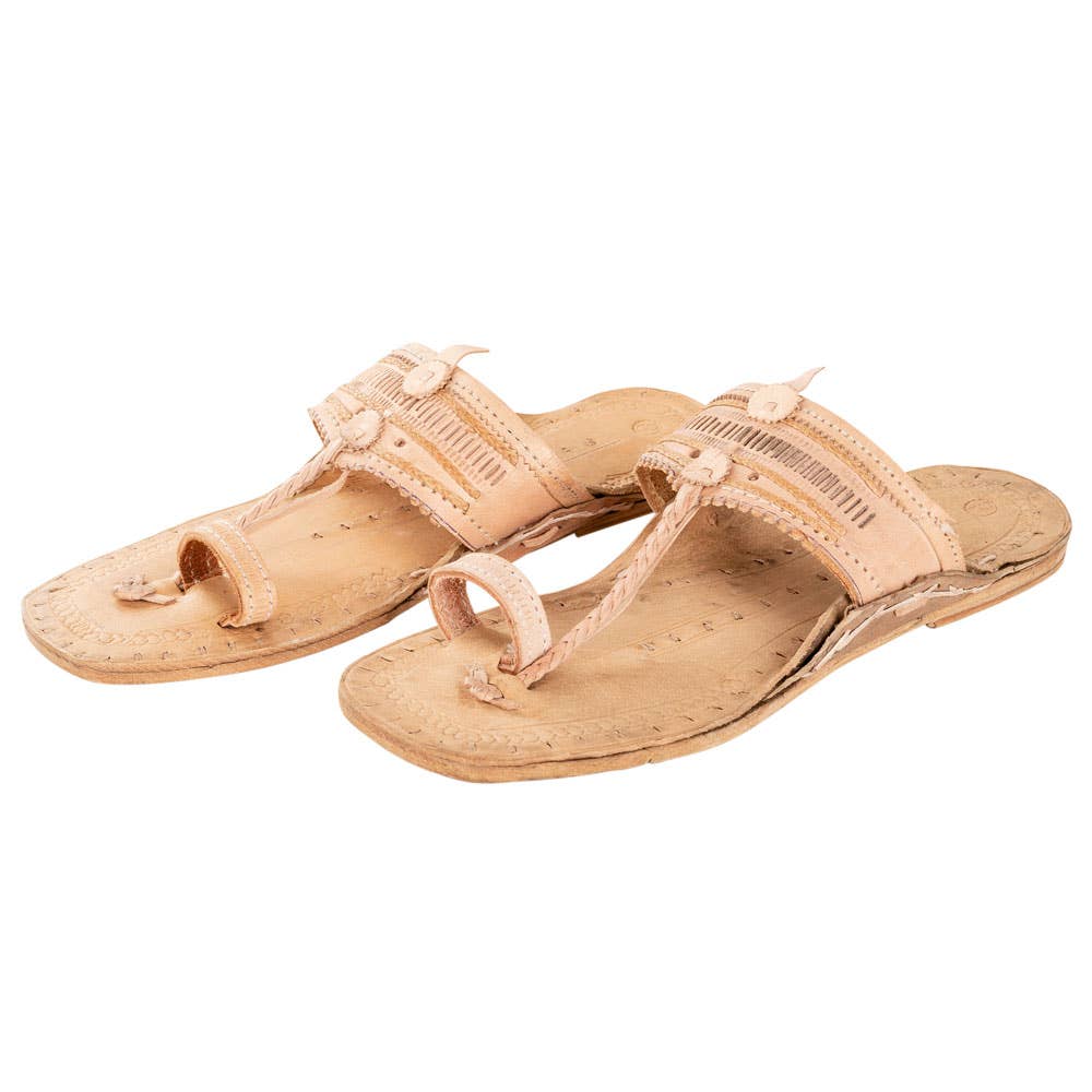 Kolhapuri Chappal Summer Sandals, Natural
