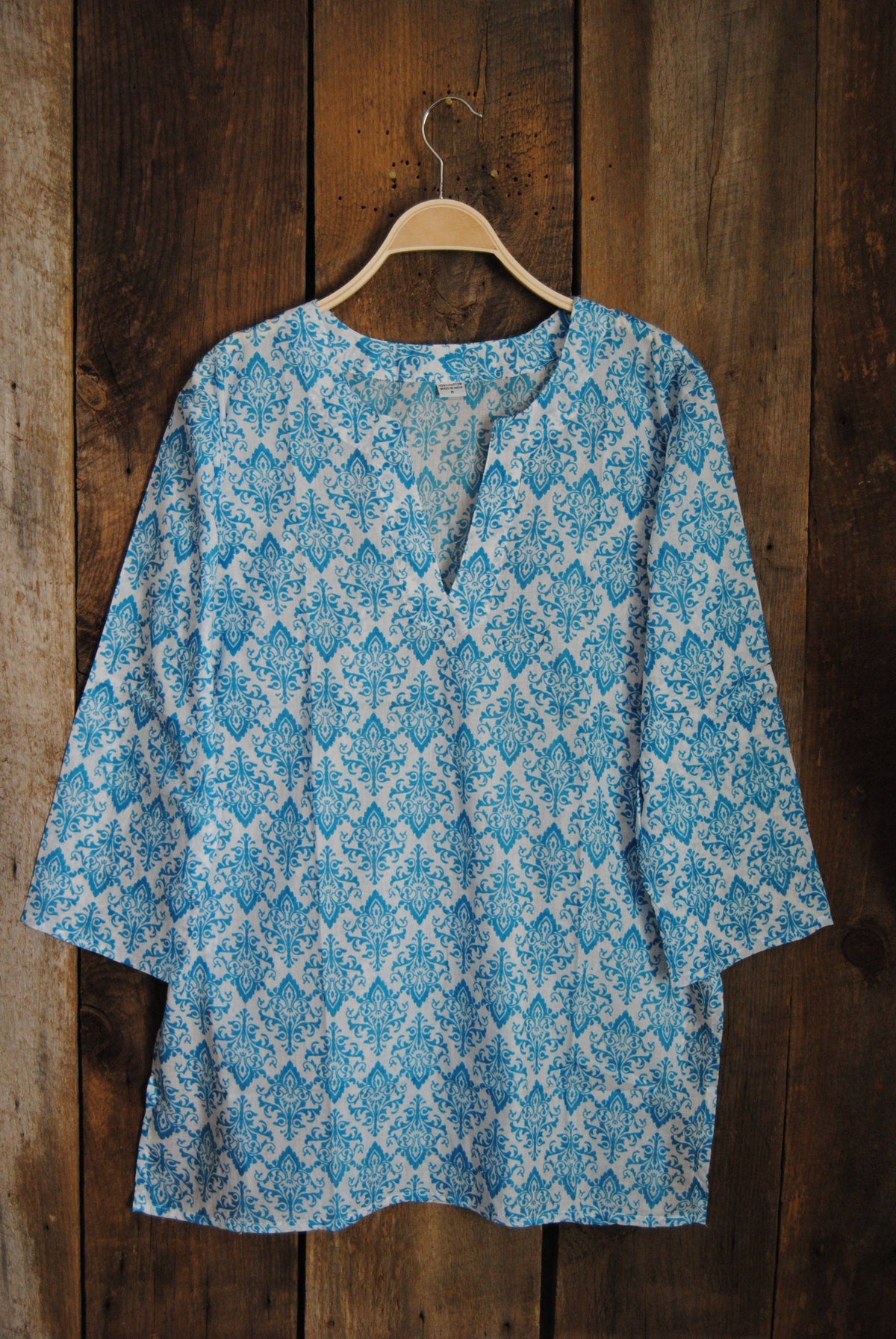 Soft Cotton Kurti Women’s Summer Tunic Top Aegean Blue – Hill Station Ashland