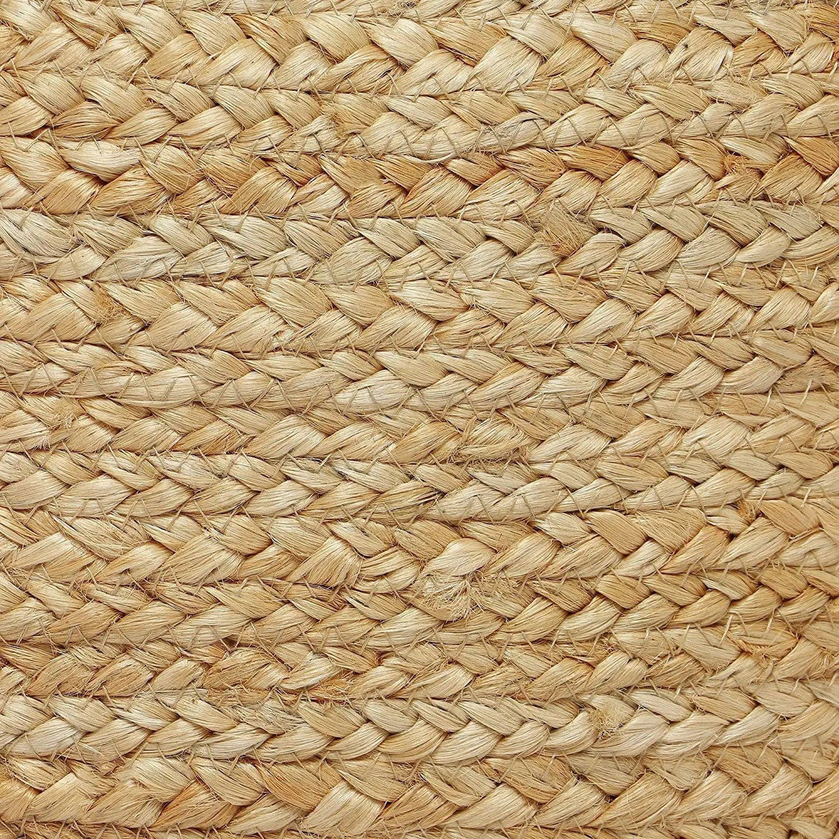 Round 100% Jute Pouf 18x18x10; Natural detail view 6 – Hill Station Ashland