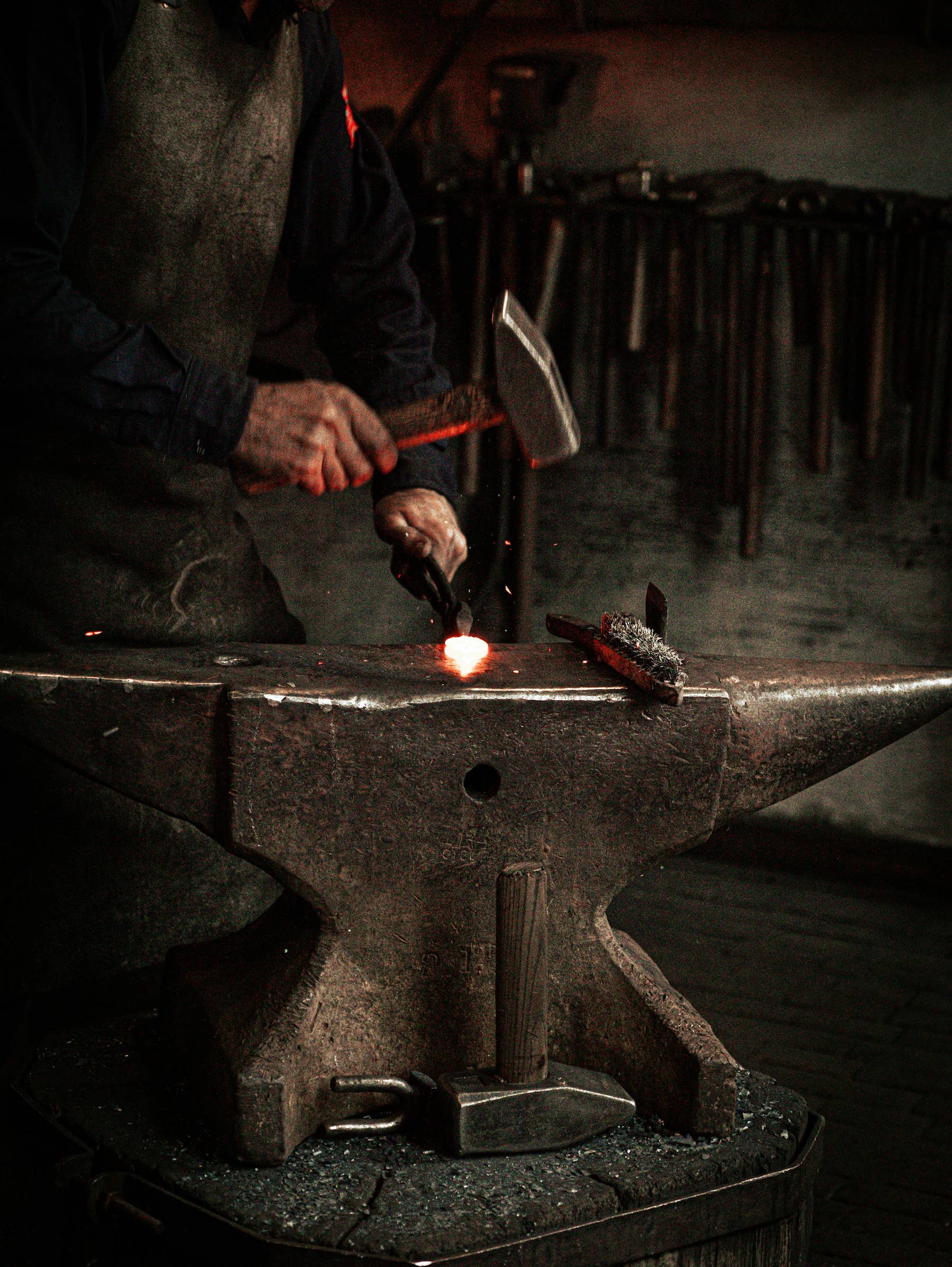 Hand-Forged Iron Candle Stand