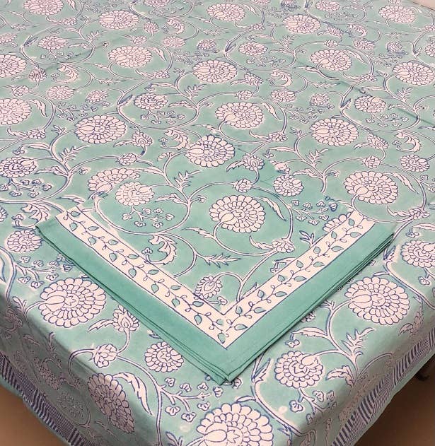 Hand Block Printed Tablecloths, 60” x 90” 
