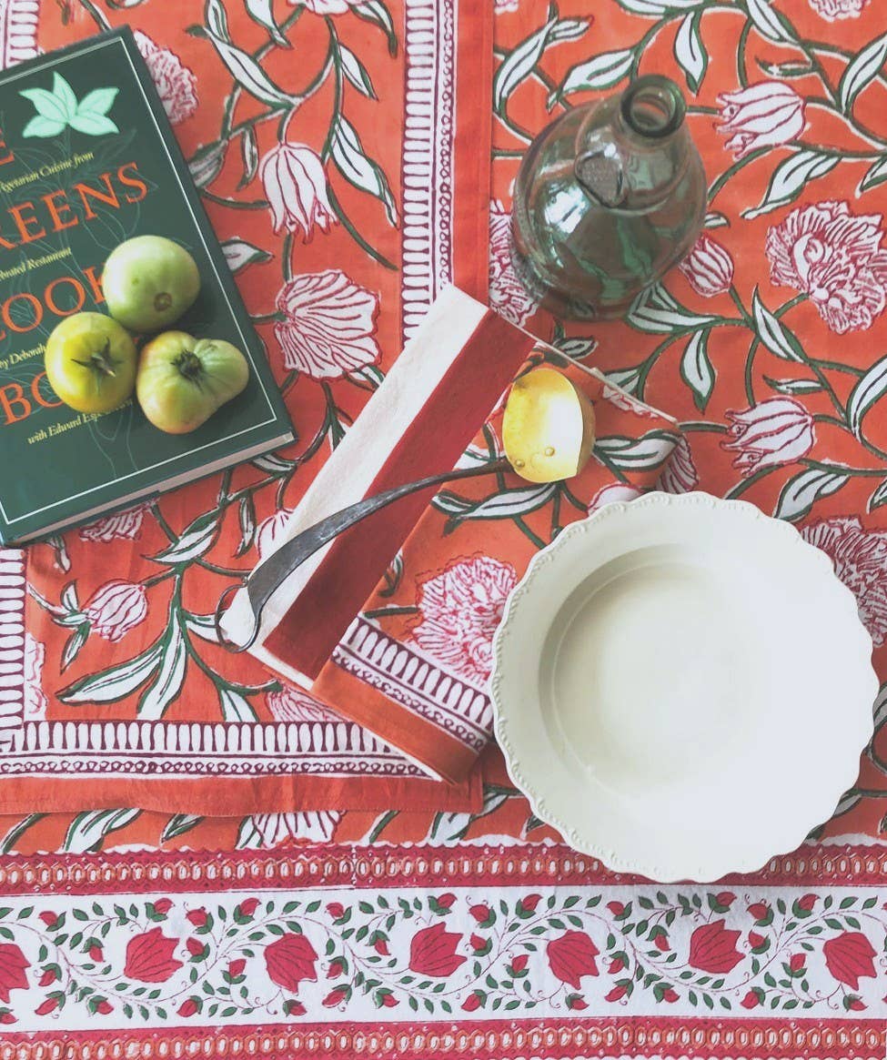 Hand Block-Printed Cotton Napkins, 20”