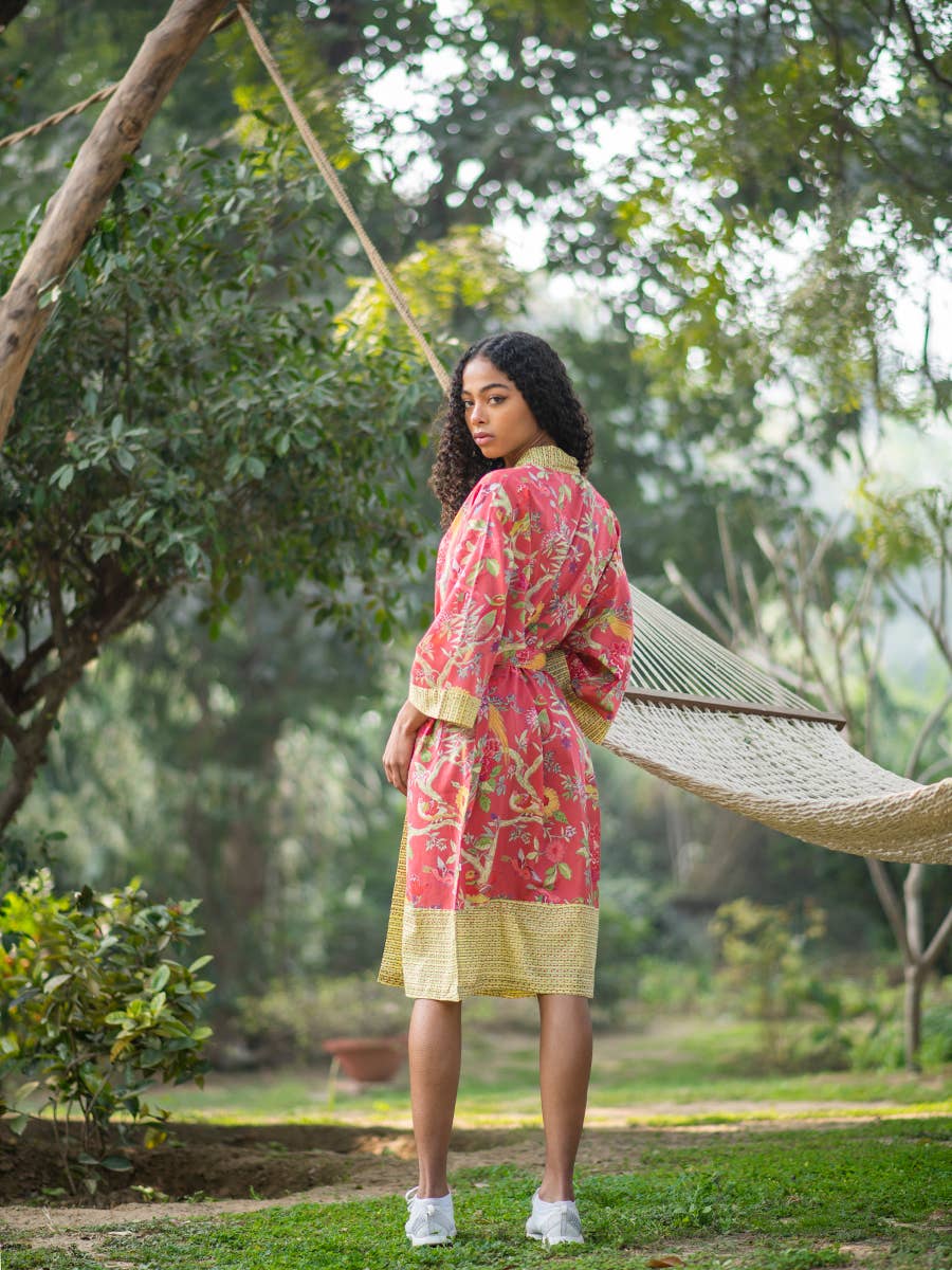 Cotton Voile Kimono Robe, India