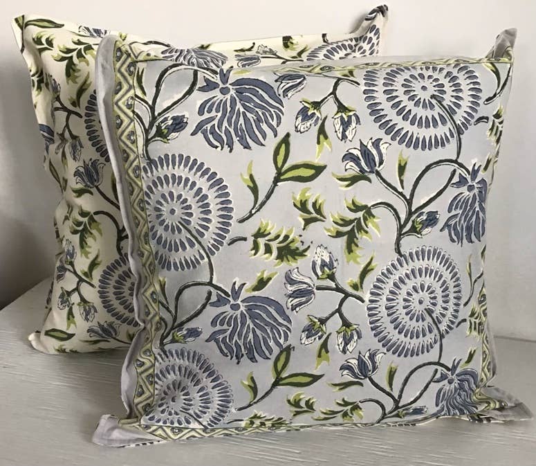 Blockprinted Cotton Cushion Covers, 18”