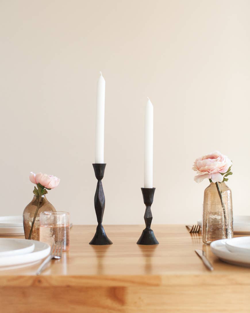 Hand-Forged Iron Candle Stand