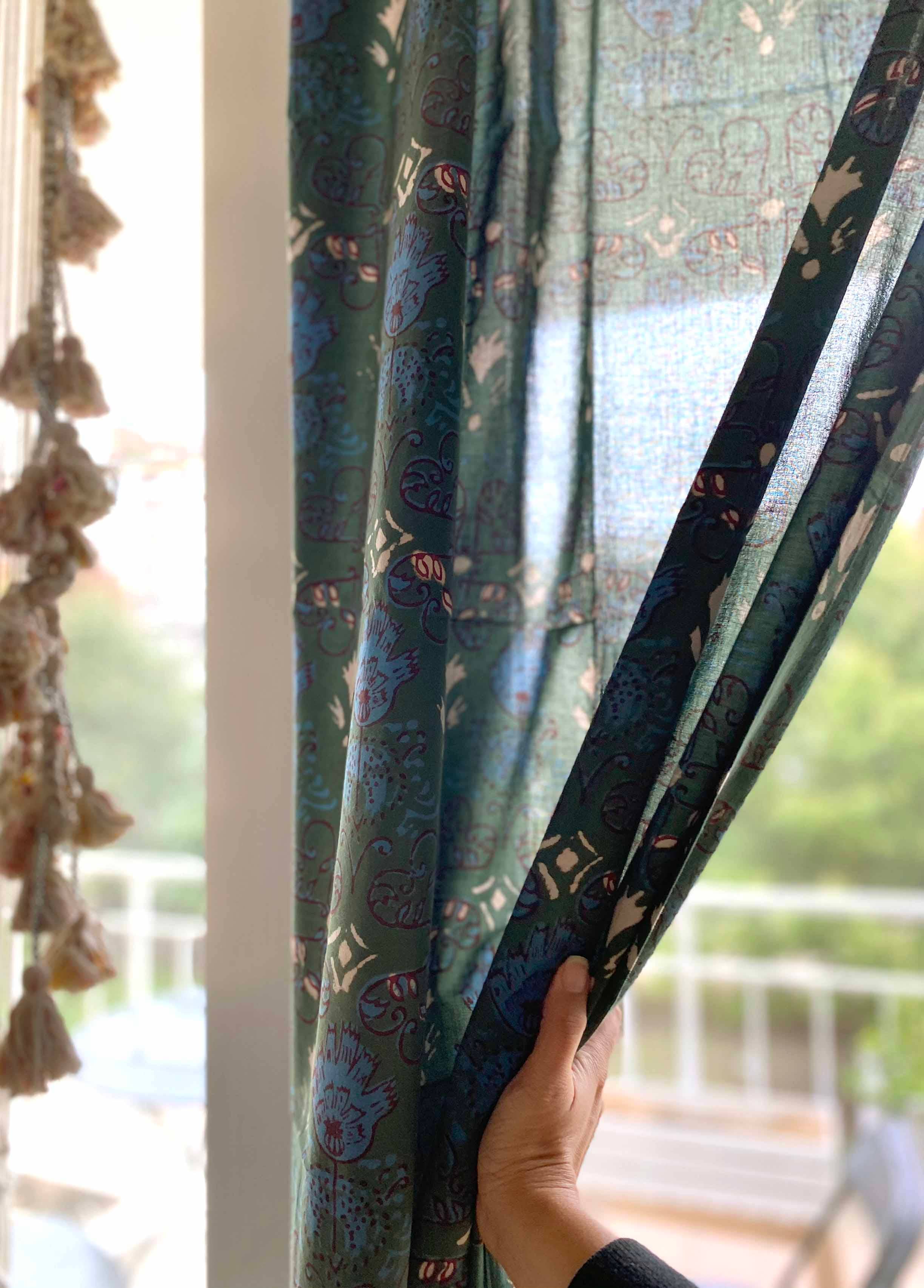 Block Printed Curtain Panels