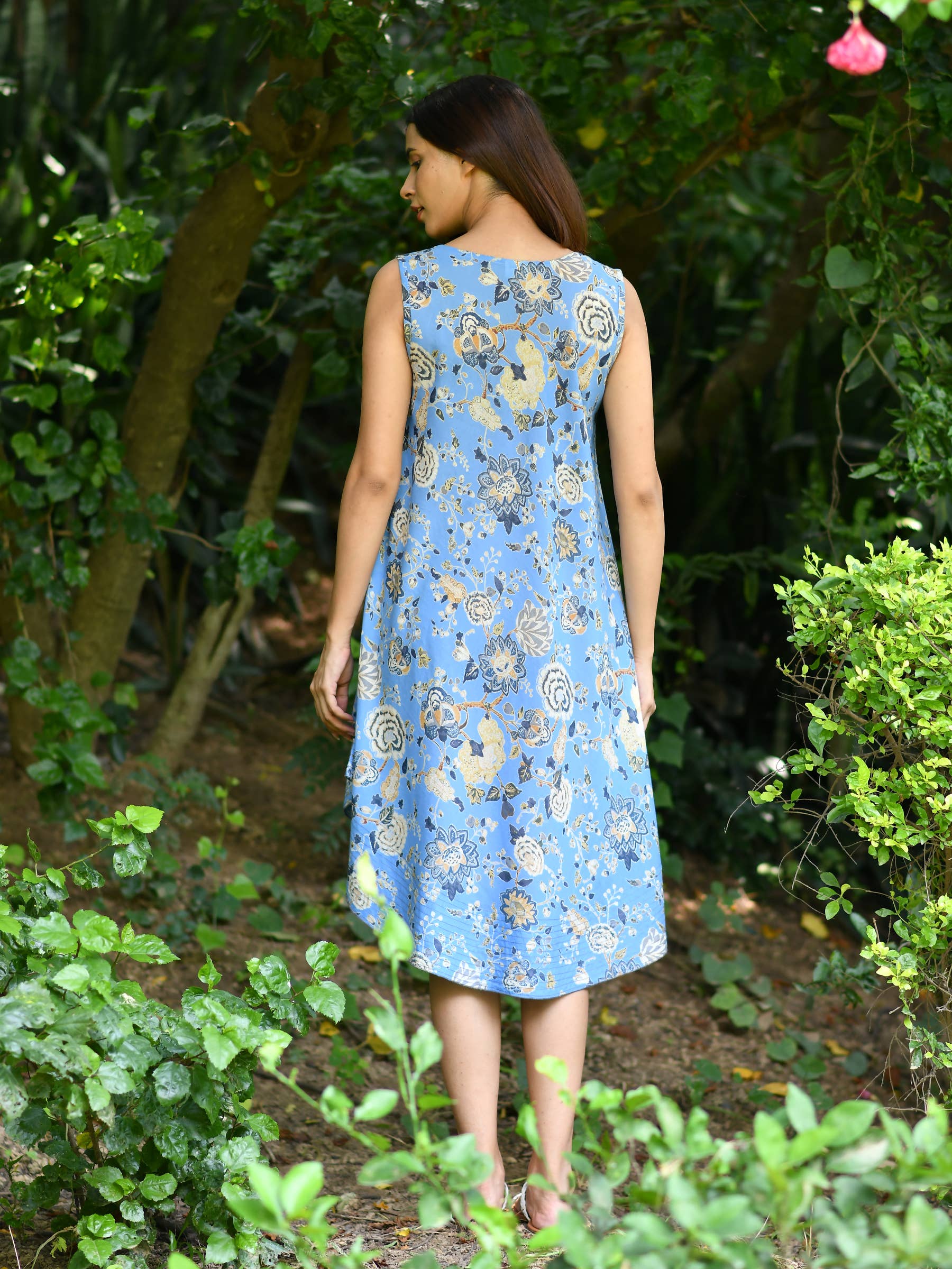 summer cotton dresses india Hand Printed Voile Dress | | Hill Station Ash Malabar Regatta hand printed in India Color:Midnight Gold SummerCollection Mini Dress Little Black