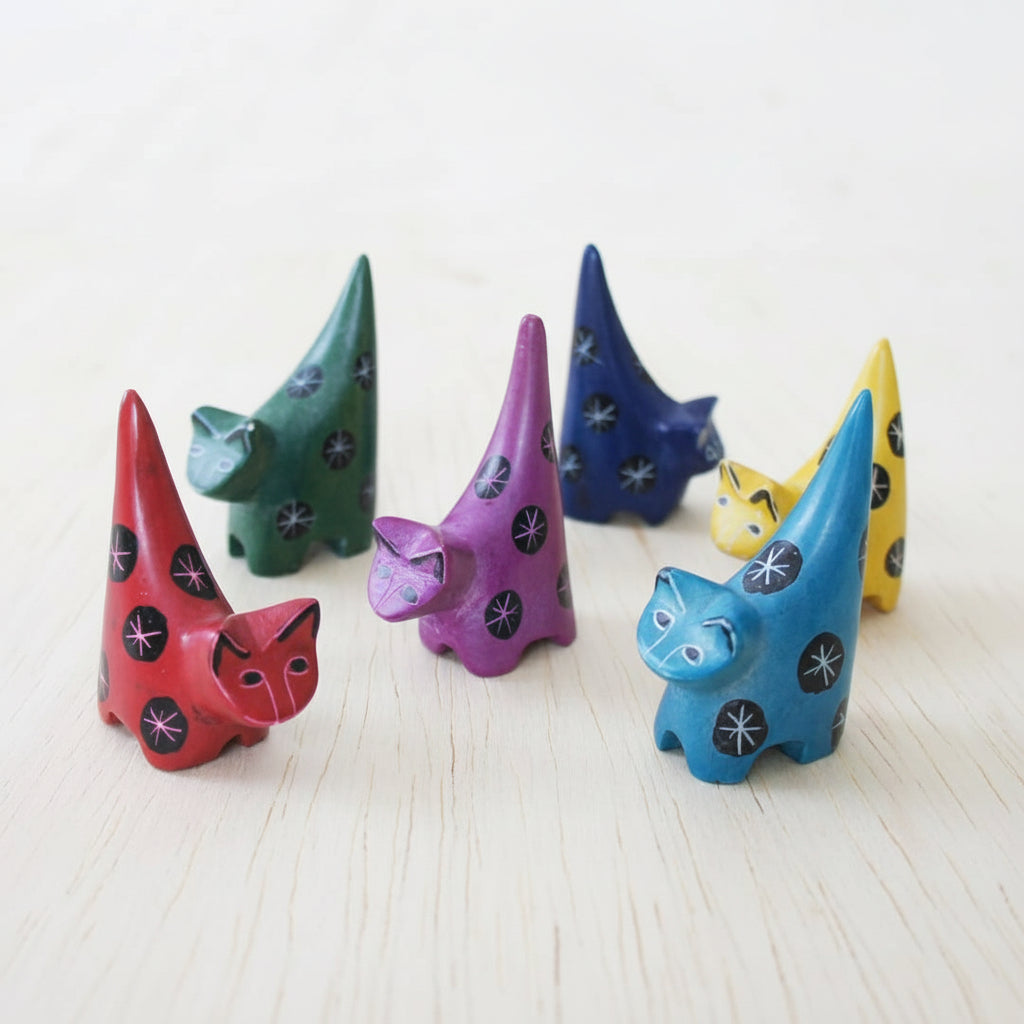 Tiny Soapstone Cats