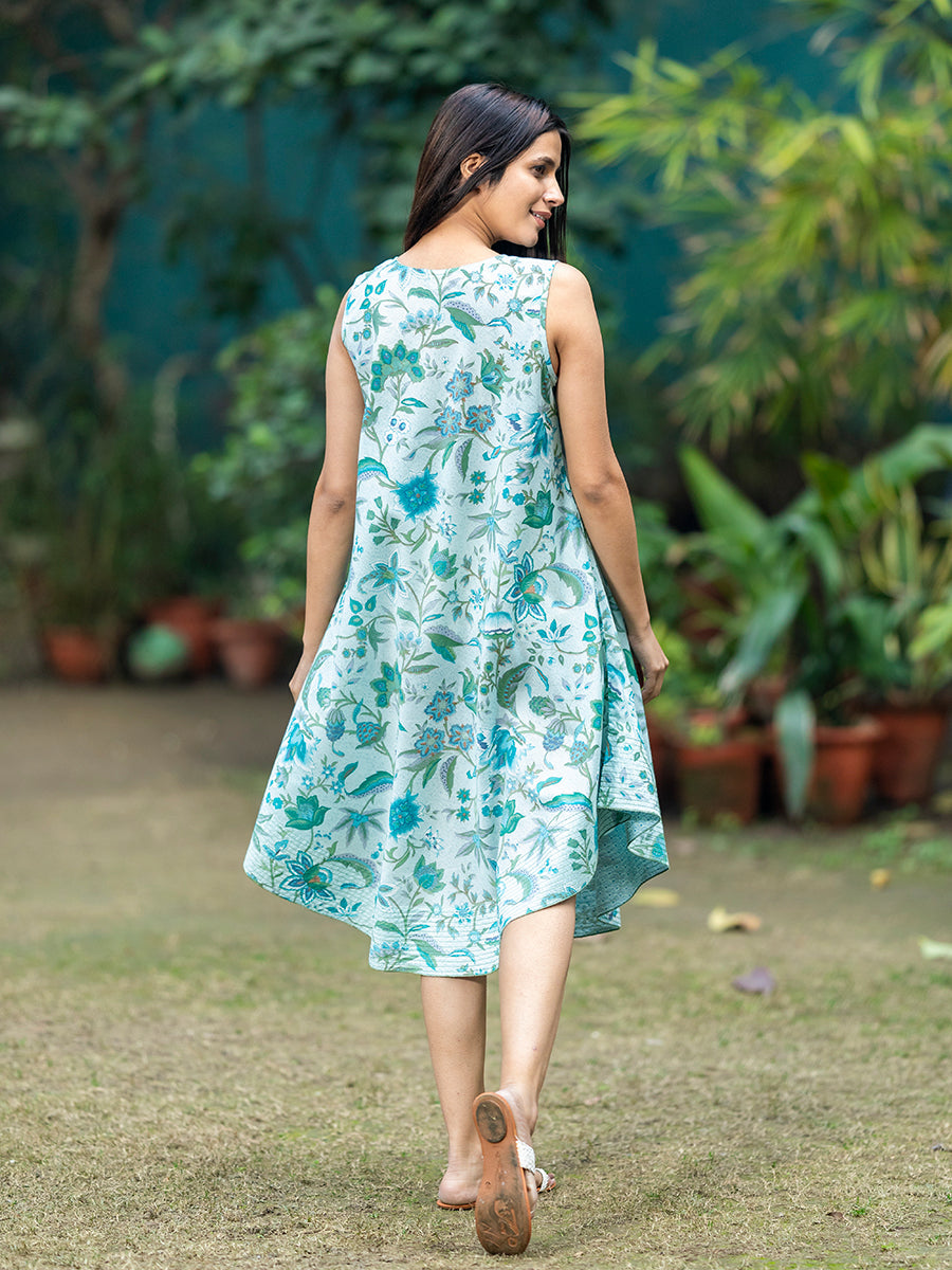Hand Printed Cotton Voile Summer Dress, India