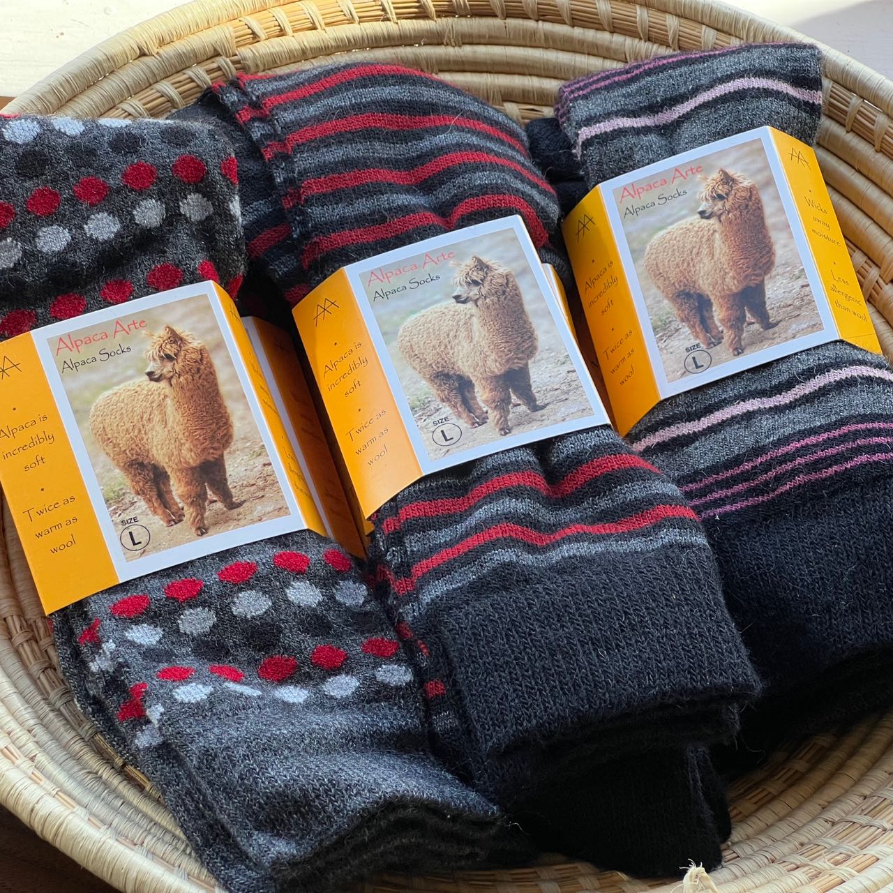 Alpaca Wool Socks, Large