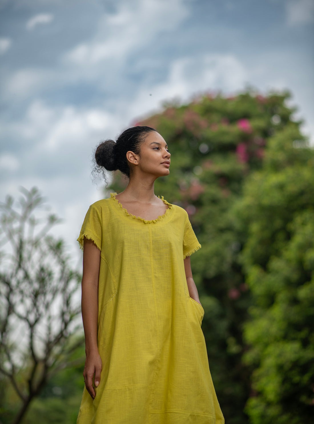 Mango Mint Cotton Balloon Dress