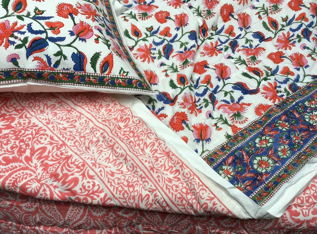 Blockprinted Cotton Quilts, Twin