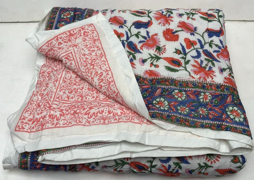 Blockprinted Cotton Quilts, Twin