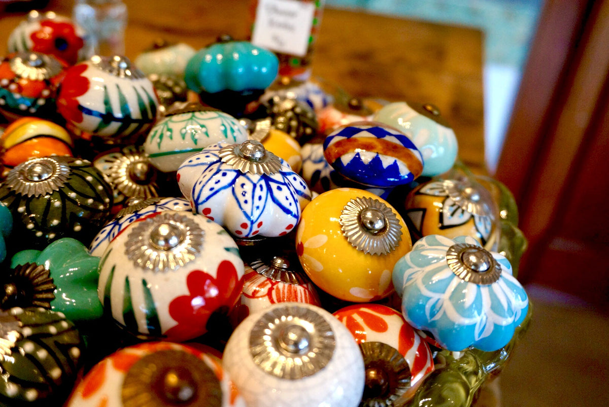 Blue Pottery Drawer Knobs detail view 8 – Hill Station Ashland