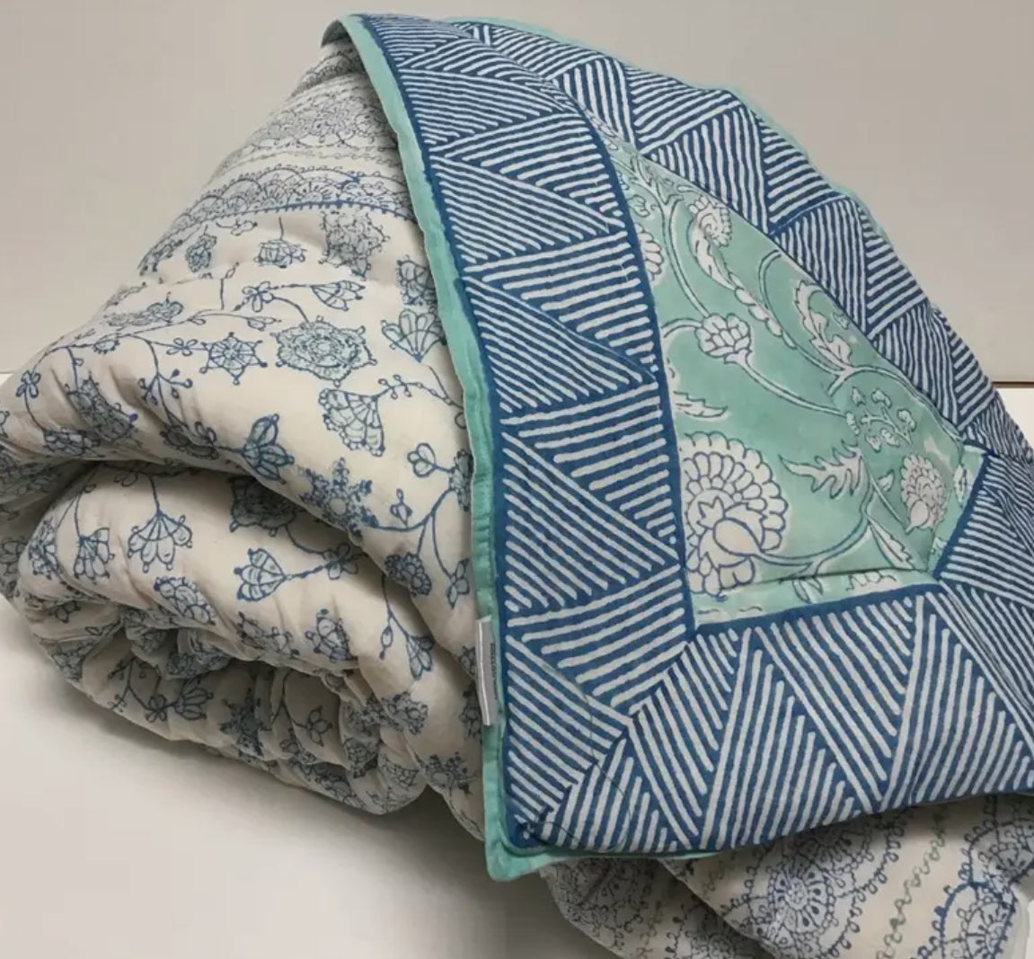 Blockprinted Cotton Quilts QUEEN