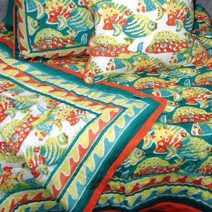 Blockprinted Cotton Quilts King detail view 5 – Hill Station Ashland