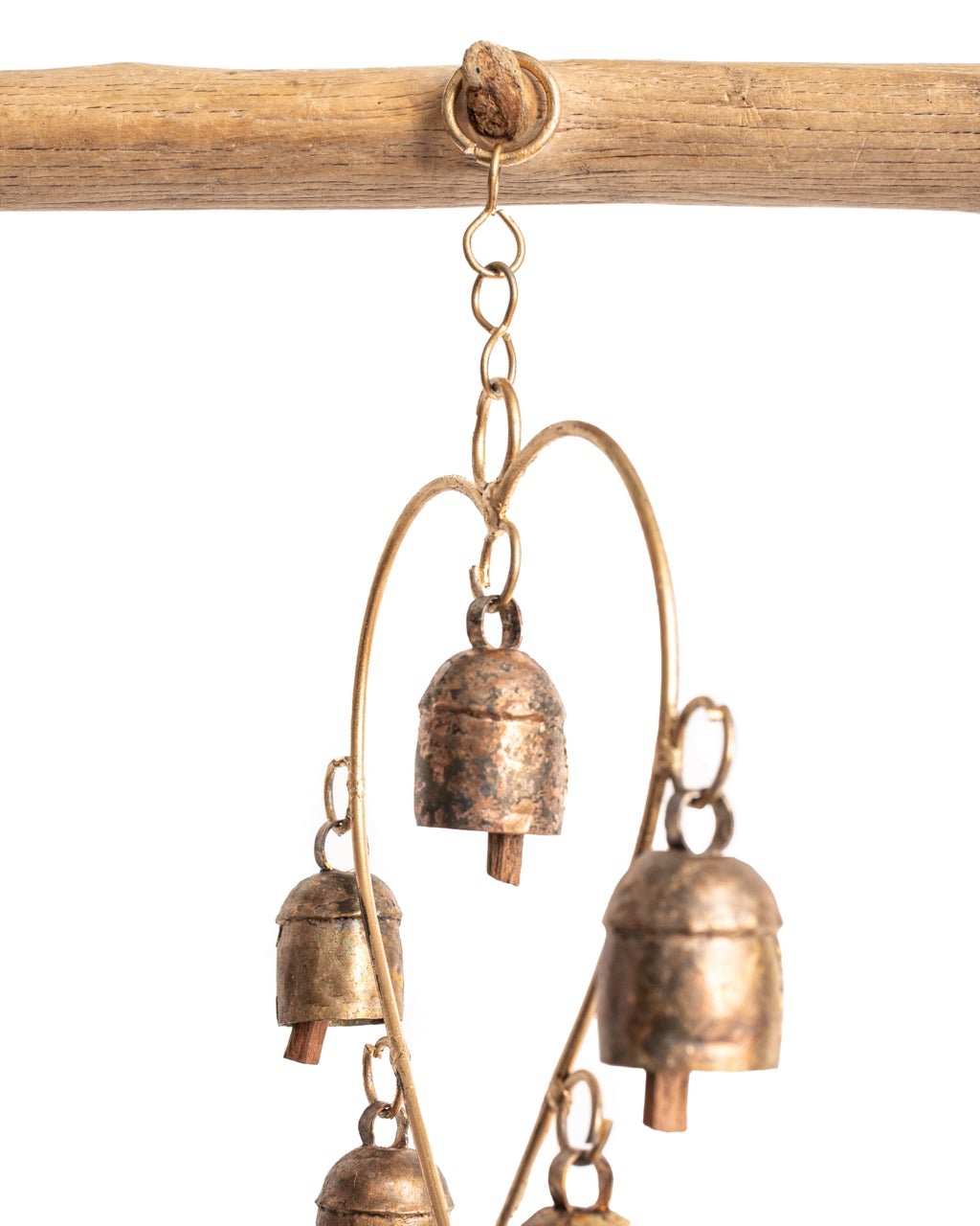 Bronze Hand-tuned Garden Wind Chimes India ~ 10 - 13 detail view 3 – Hill Station Ashland