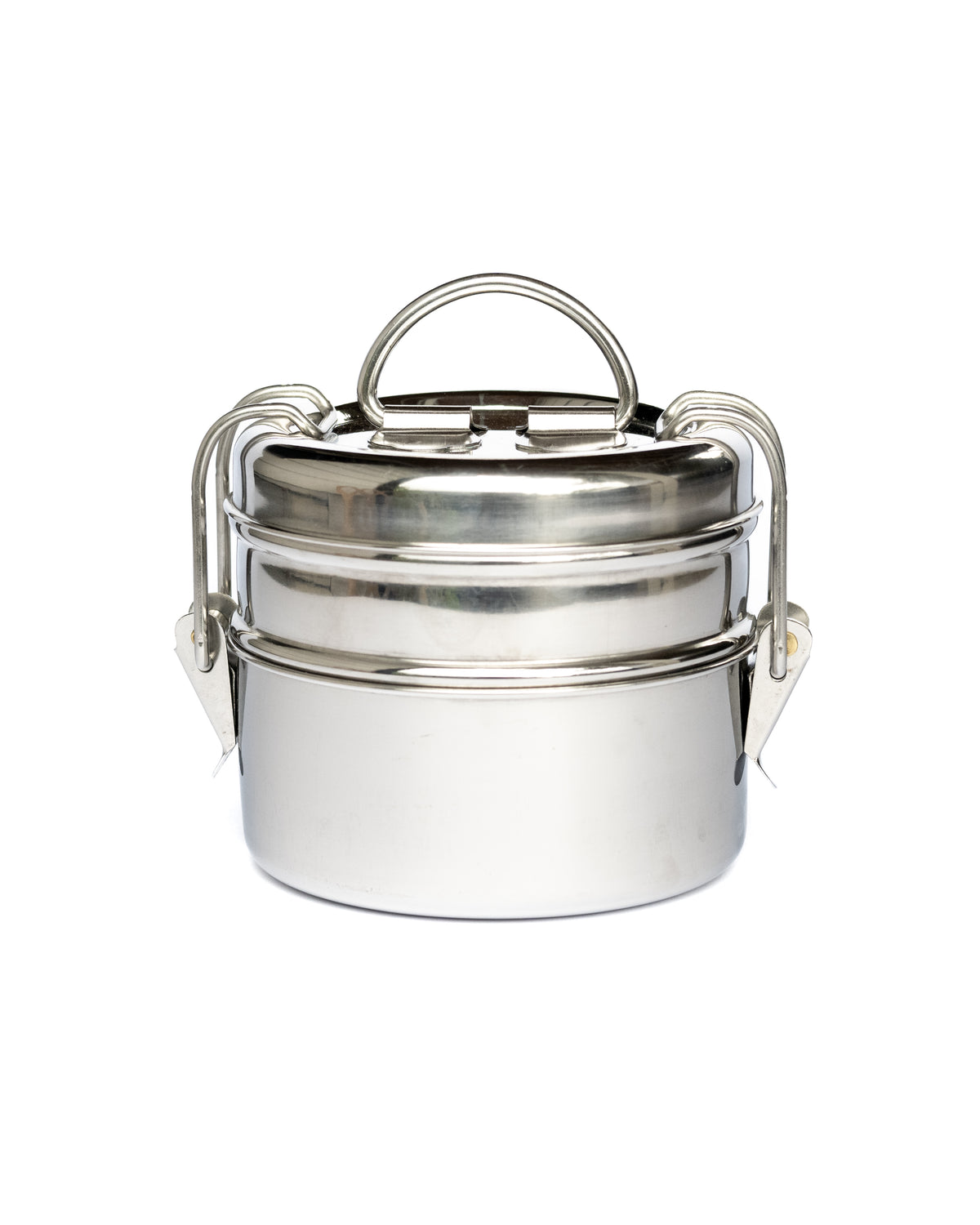 Stainless Steel Two-Tier Tiffin Large detail view 3 – Hill Station Ashland