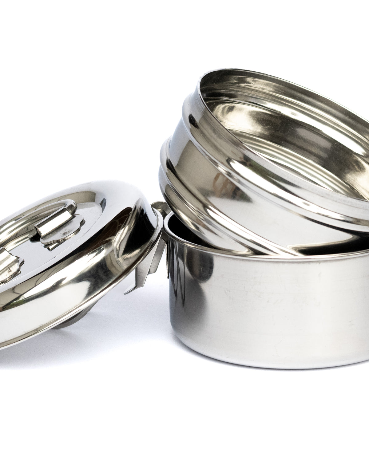 Stainless Steel Two-Tier Tiffin Large detail view 4 – Hill Station Ashland