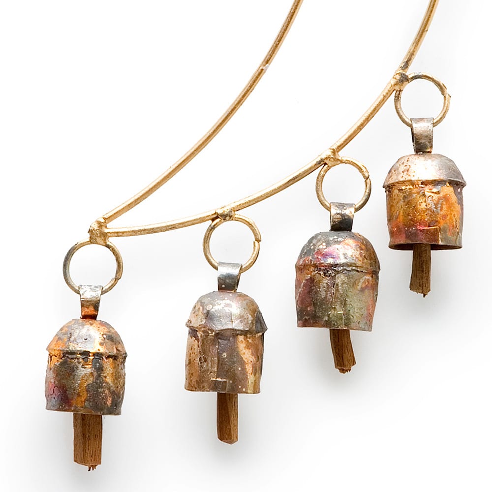 Bronze Hand-tuned Garden Wind Chimes India ~ 10 - 13 detail view 12 – Hill Station Ashland