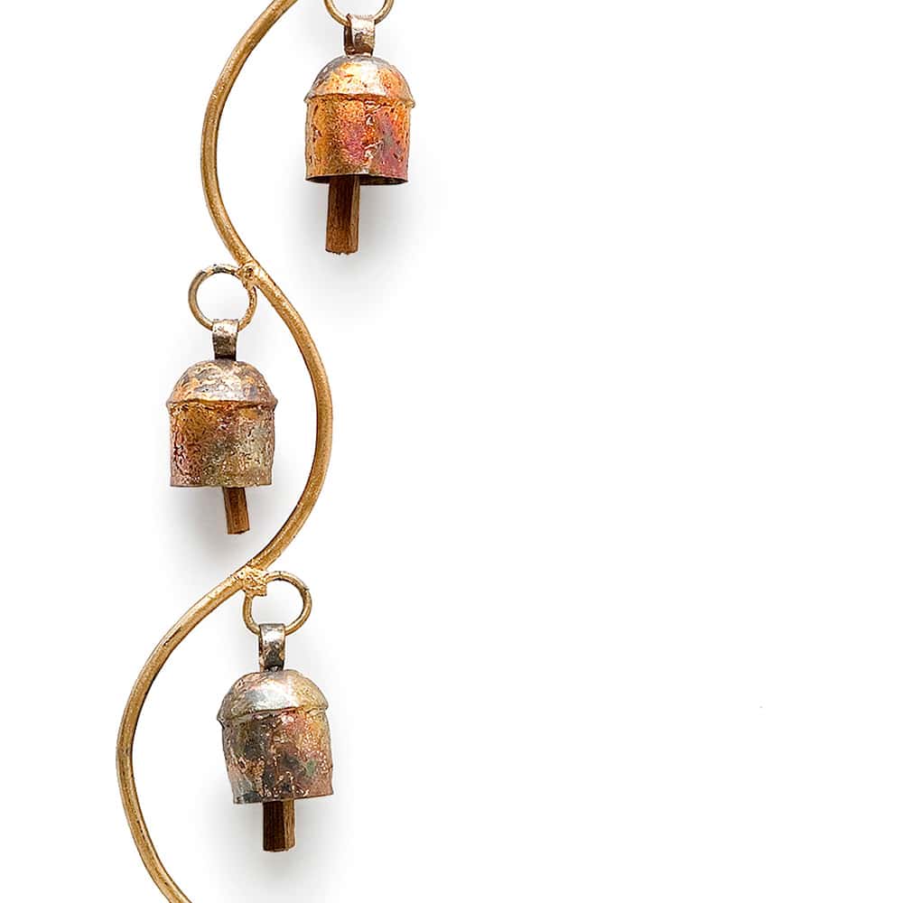 Bronze Hand-tuned Garden Wind Chimes India ~ 10 - 13 detail view 6 – Hill Station Ashland