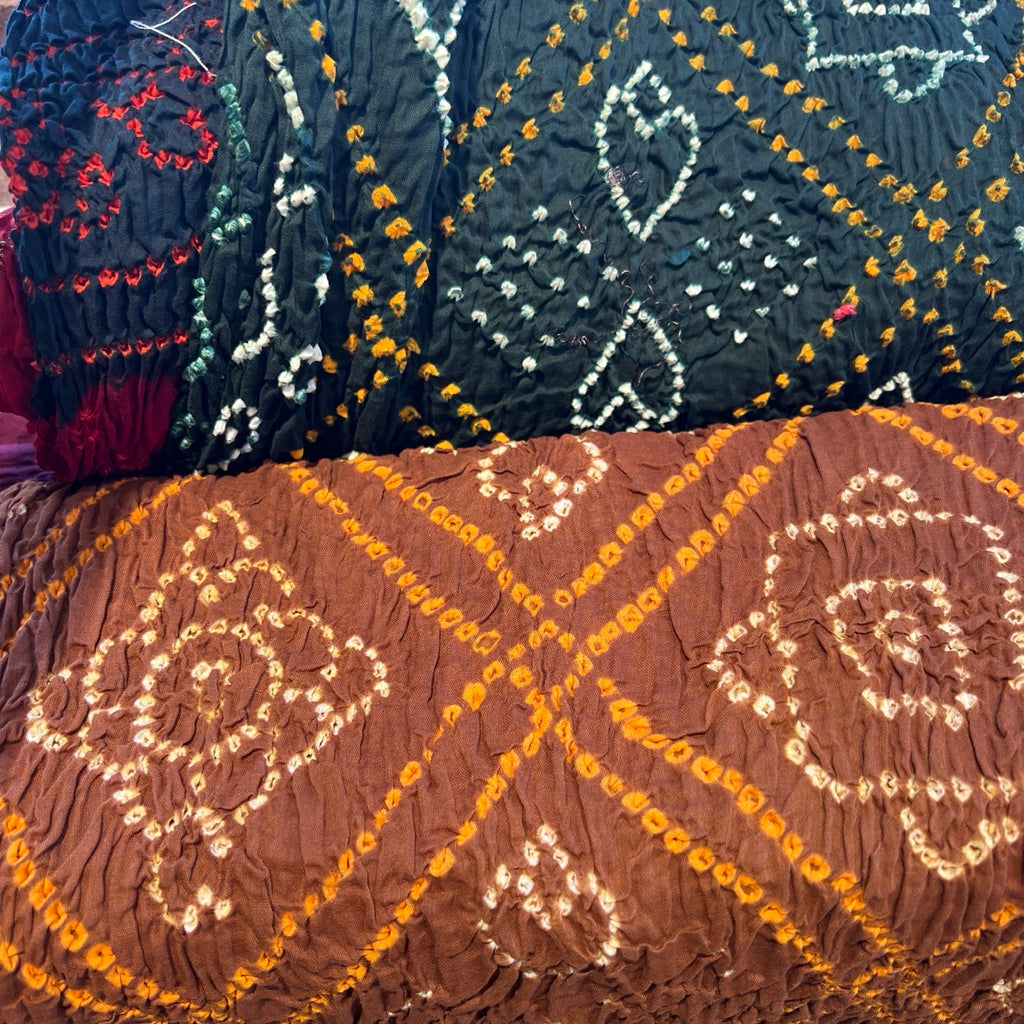 Cotton Bandhni Odhni Scarves detail view 2 – Hill Station Ashland
