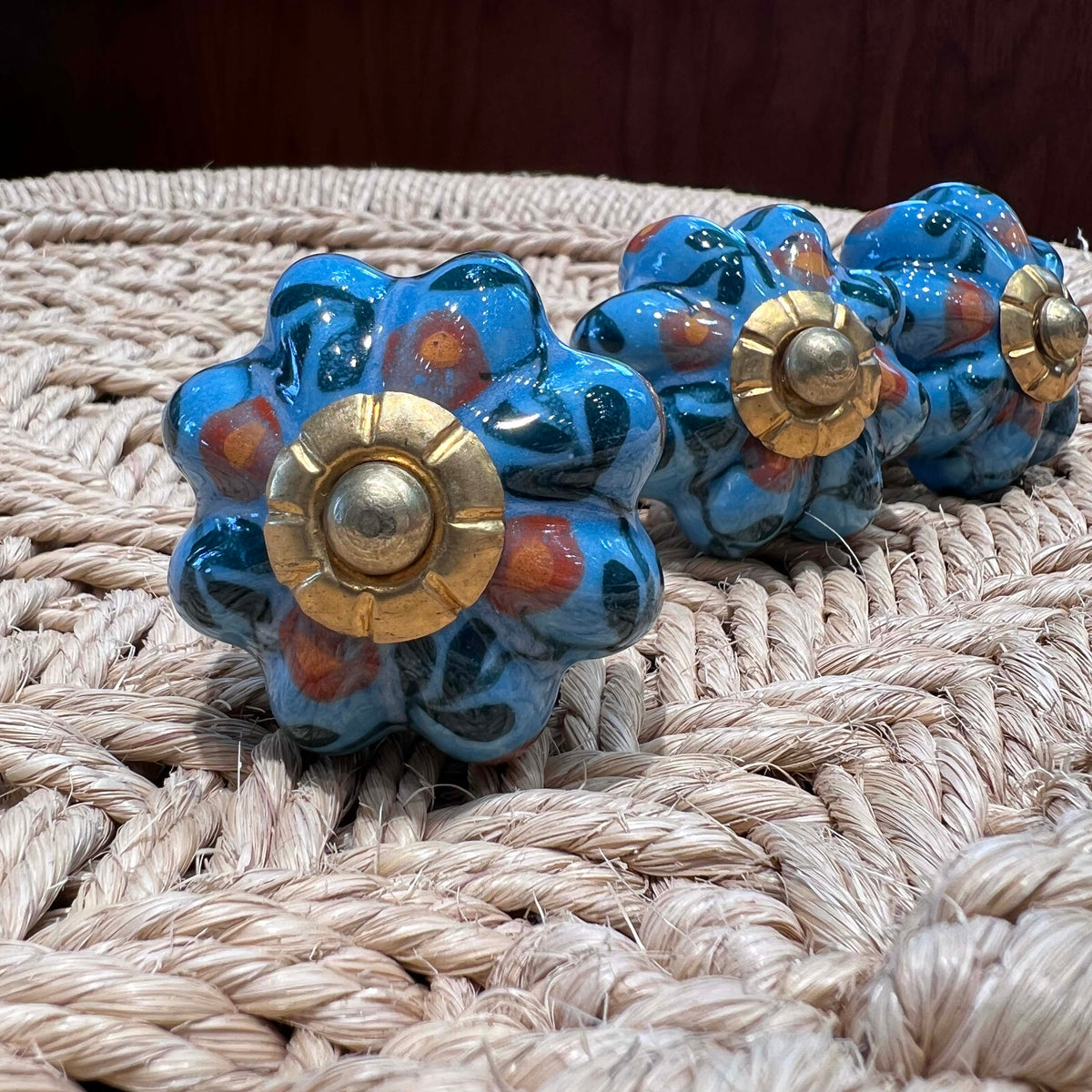 Blue Pottery Drawer Knobs detail view 11 – Hill Station Ashland