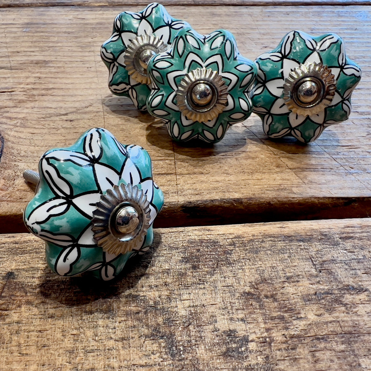 Blue Pottery Drawer Knobs detail view 4 – Hill Station Ashland