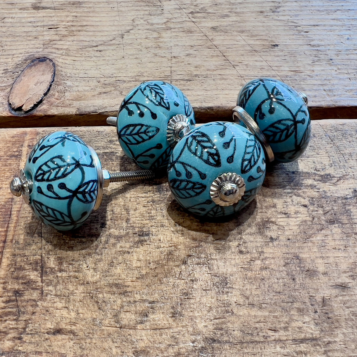 Blue Pottery Drawer Knobs detail view 5 – Hill Station Ashland