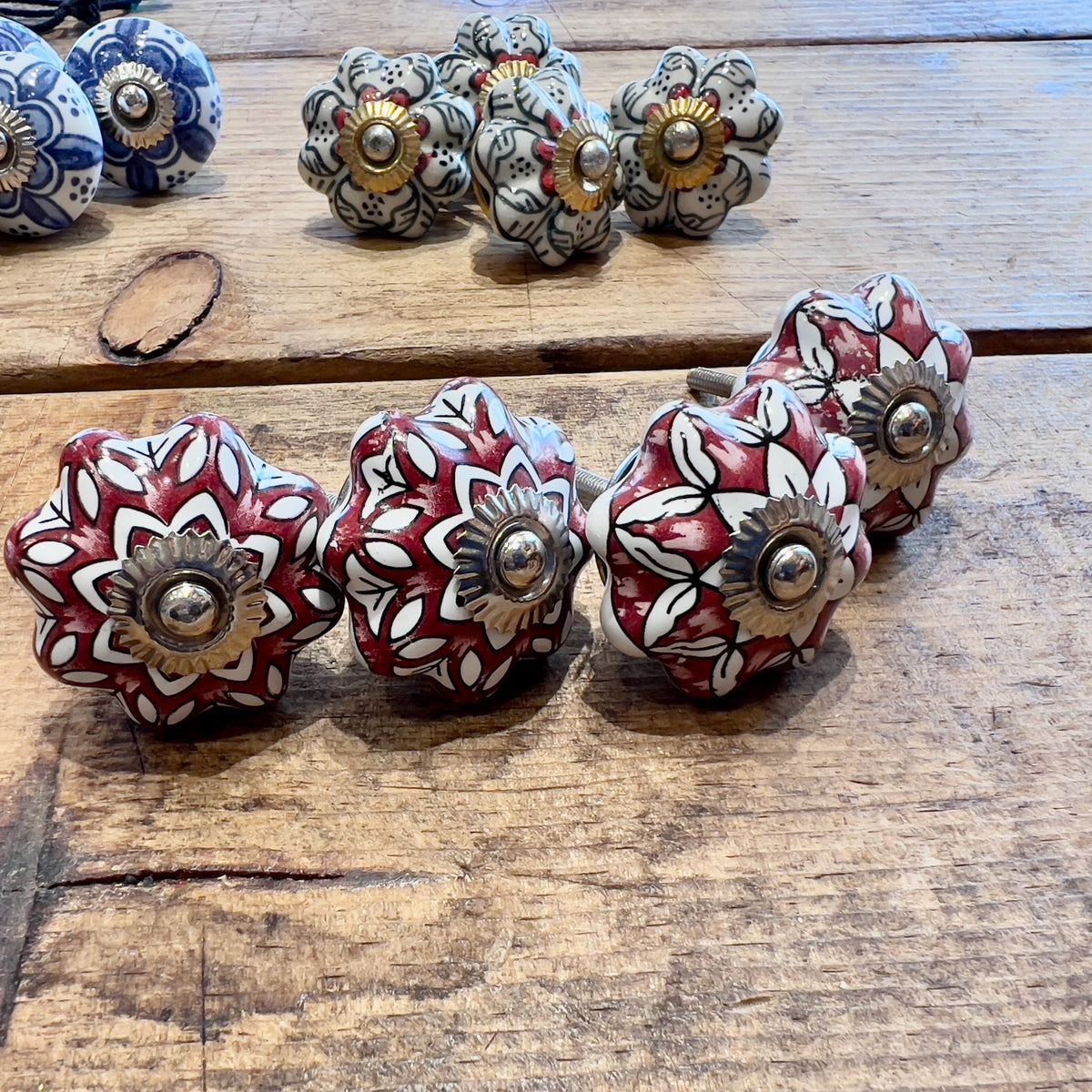 Blue Pottery Drawer Knobs detail view 3 – Hill Station Ashland