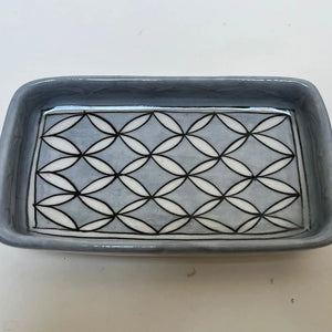 Blue Pottery Soap Dishes, Rectangular