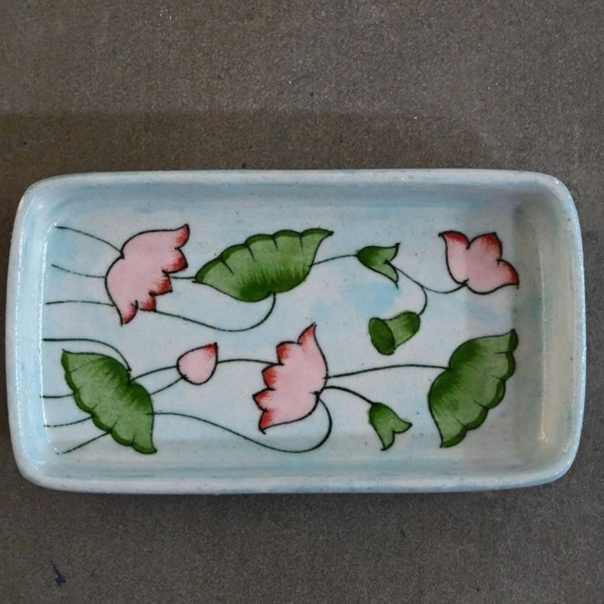 Blue Pottery Soap Dishes Rectangular detail view 5 – Hill Station Ashland
