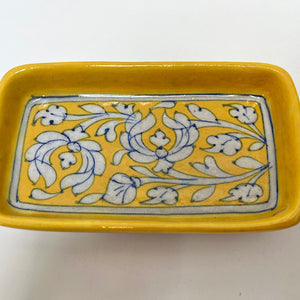 Blue Pottery Soap Dishes, Rectangular
