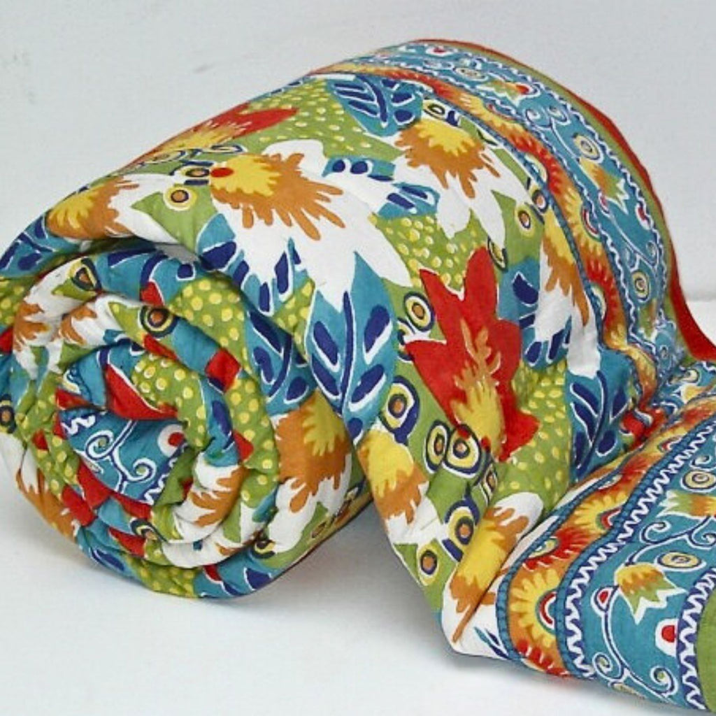 Blockprinted Cotton Quilts King detail view 6 – Hill Station Ashland