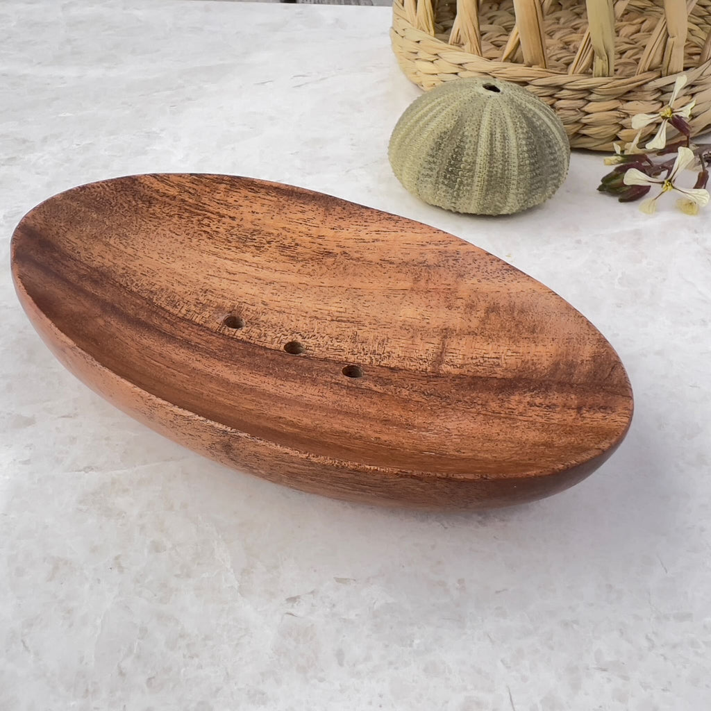 Oval Neem Soap Dish detail view 2 – Hill Station Ashland