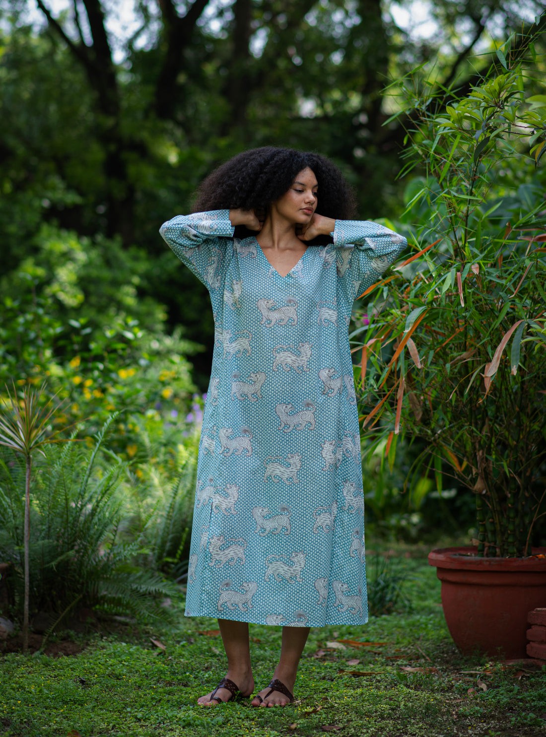 Mala Kaftan Tiger Turquoise
