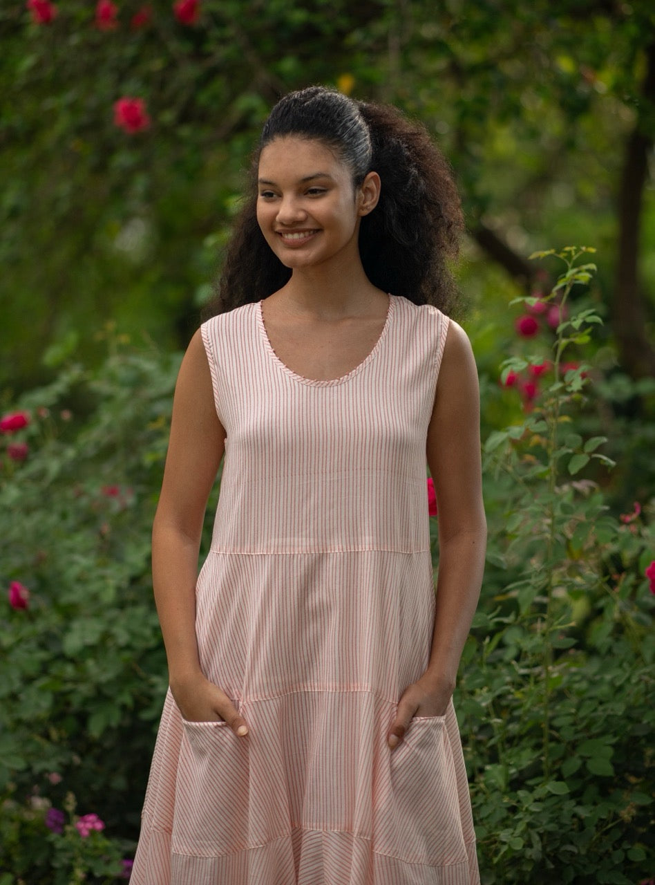 Summer Dress Stripes Orange
